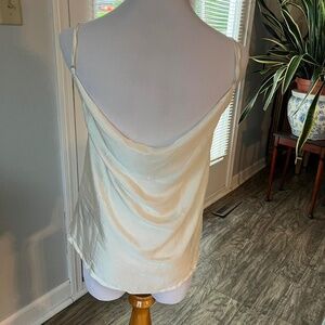 UO white tank with draped back and adjustable straps